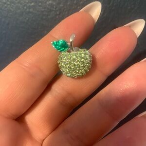 Swarovski apple pin